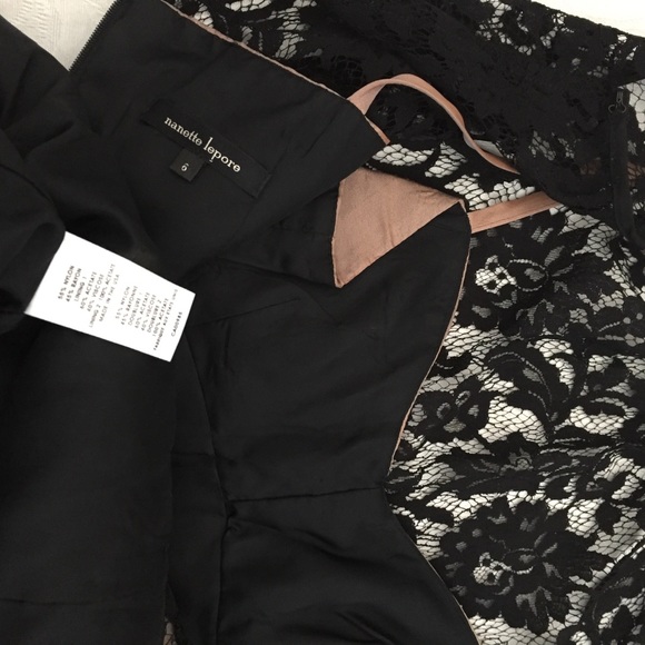 nanette lepore ruched black lace dress - Picture 9 of 12